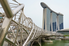 Helix Bridge and Marina Bay Sands Hotel