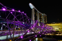 Helix Bridge and Marina Bay Sands Hotel